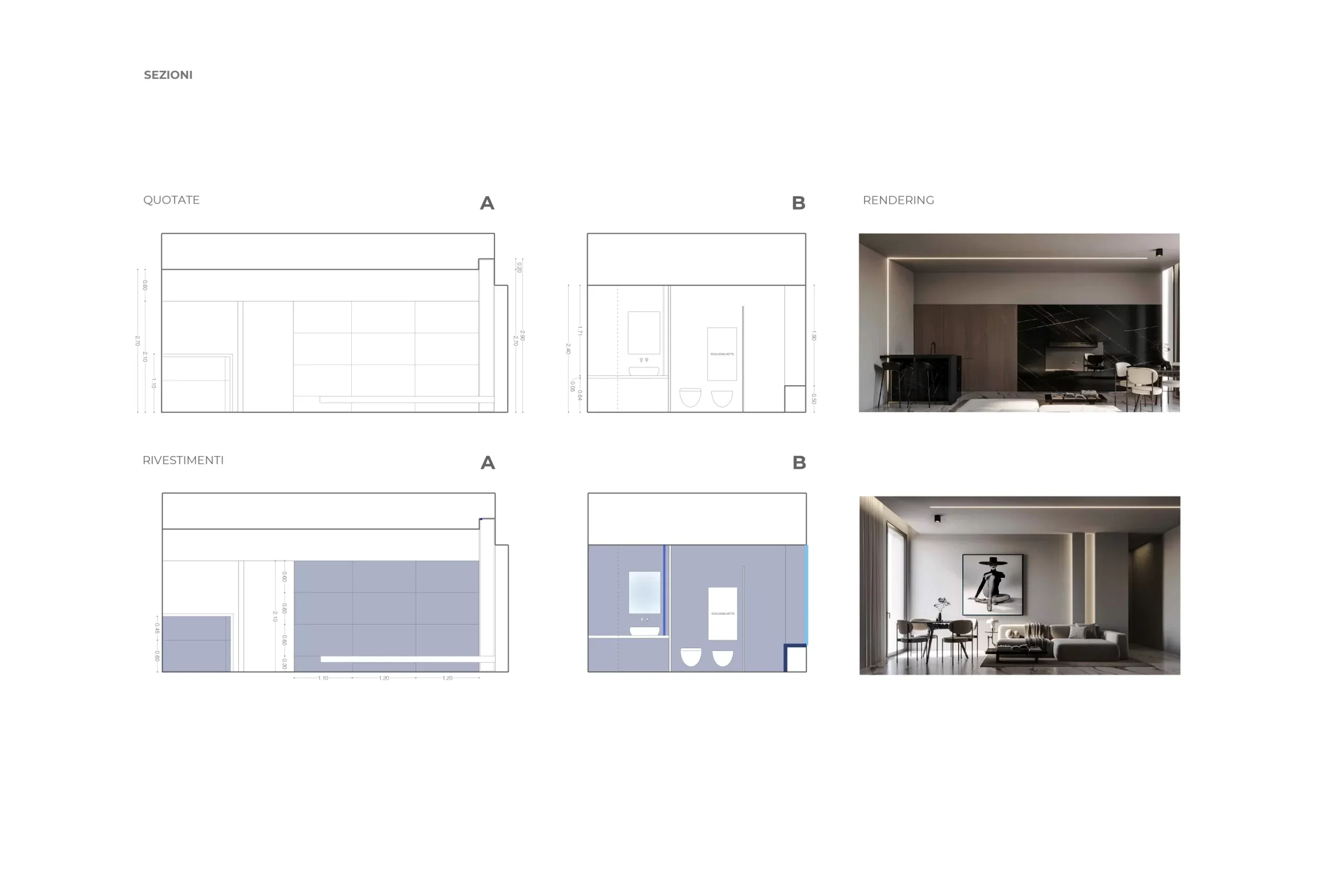 Design apartment in Cagliari — Abba, technical project drawing, designed by Gatti/Piu (photo 2)