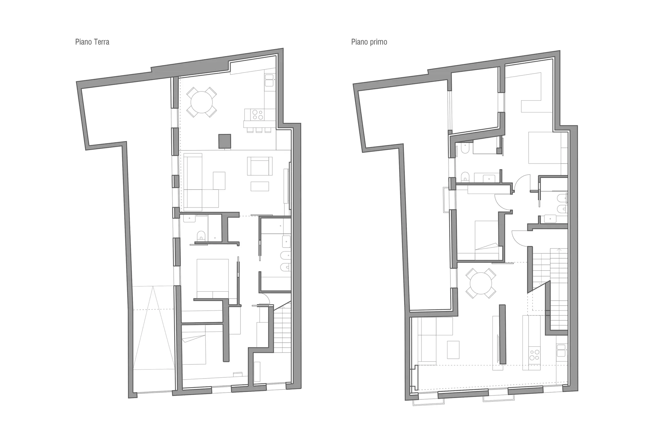 Design apartment in Selargius — Manin 43, technical project drawing, designed by Gatti/Piu