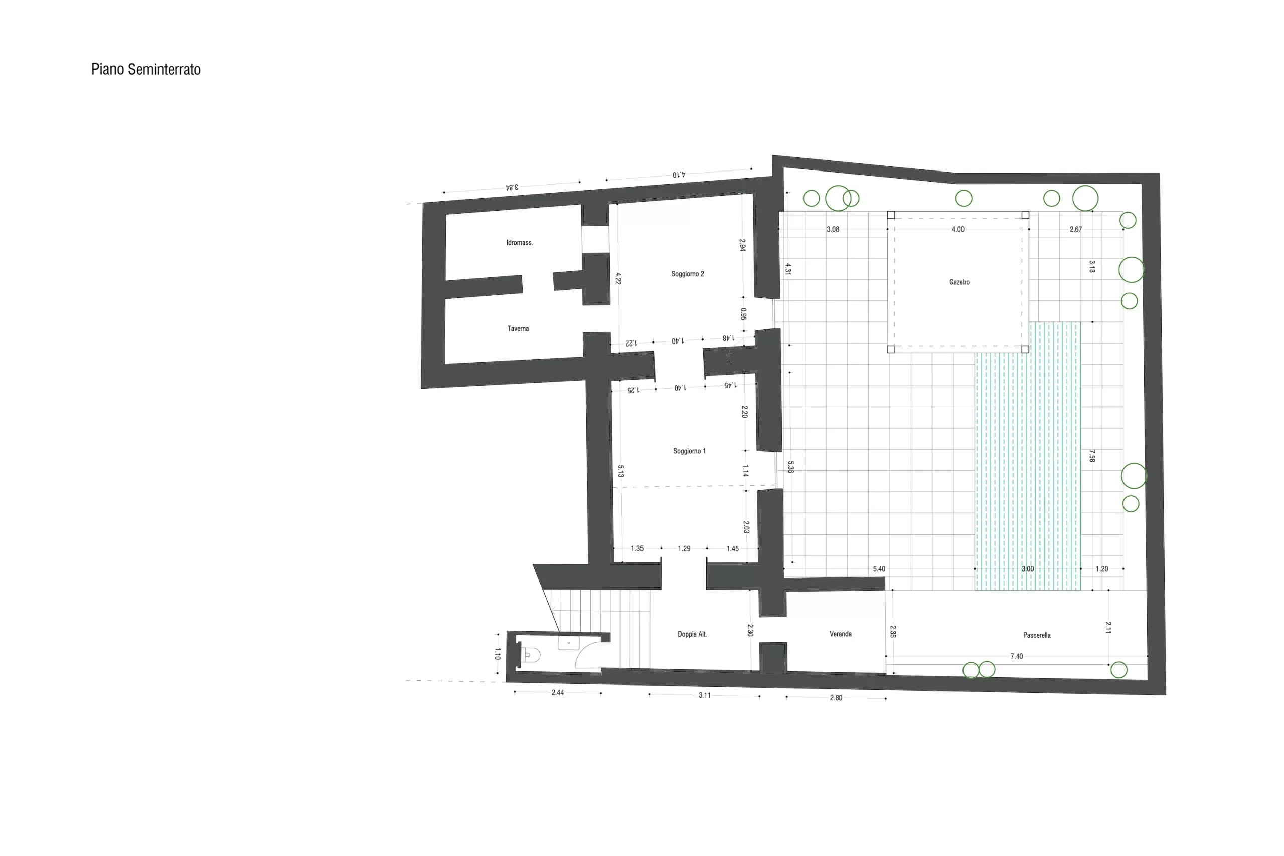Design apartment in Cagliari — Palazzo Sulis, technical project drawing, designed by Gatti/Piu