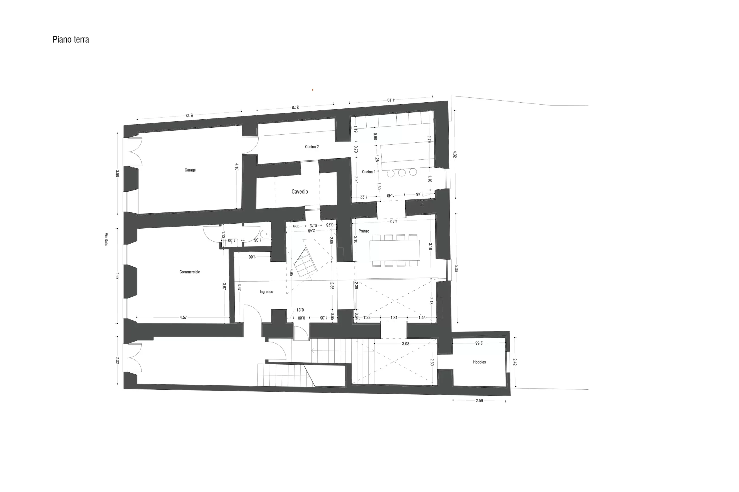 Design apartment in Cagliari — Palazzo Sulis, technical project drawing, designed by Gatti/Piu (photo 2)