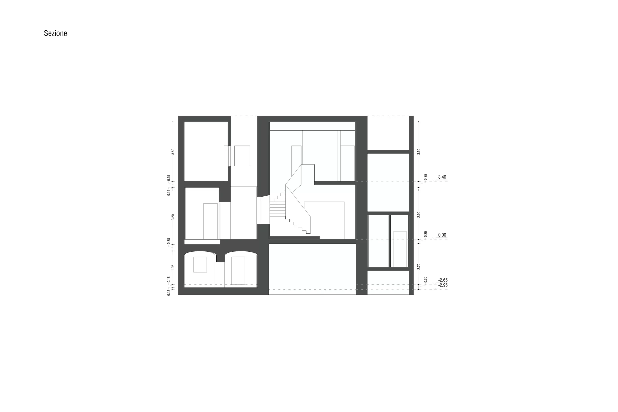 Design apartment in Cagliari — Palazzo Sulis, technical project drawing, designed by Gatti/Piu (photo 4)