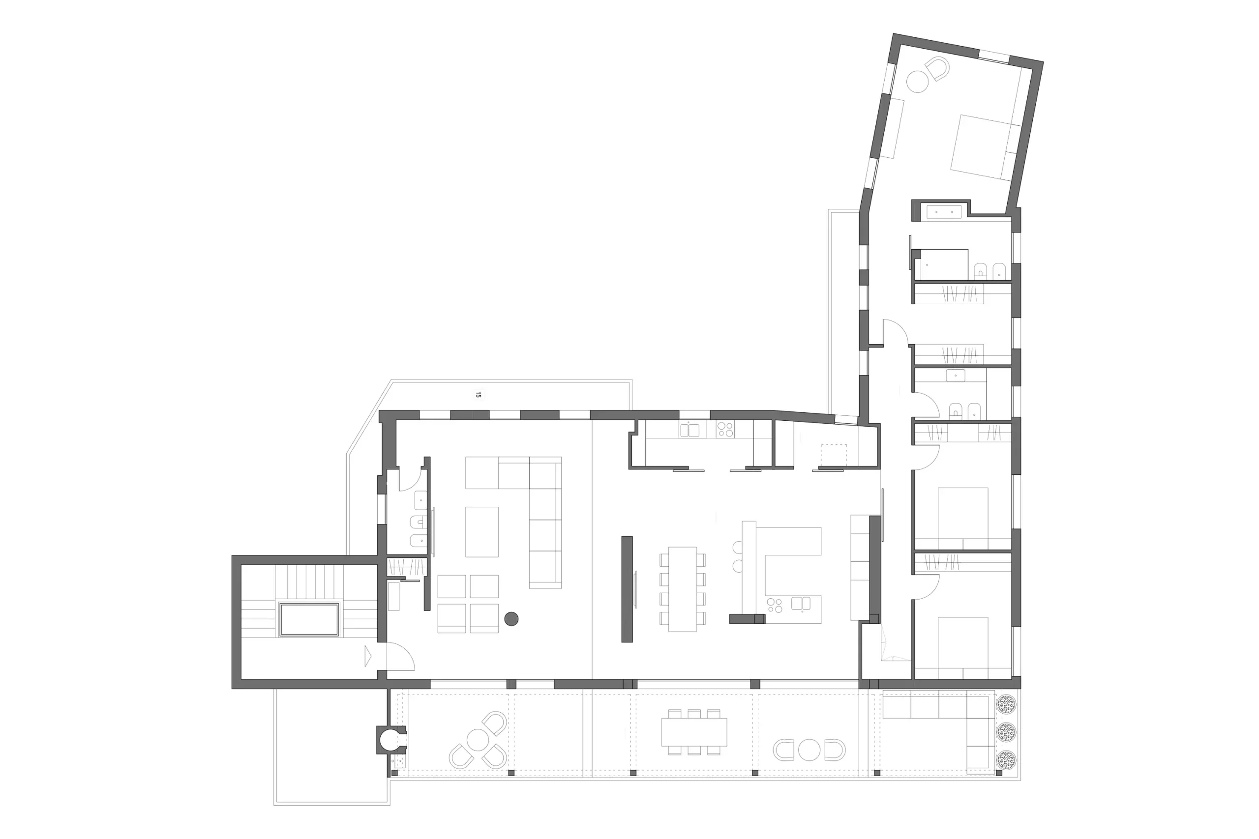 Design apartment in Cagliari — Via Alghero, technical project drawing, designed by Gatti/Piu