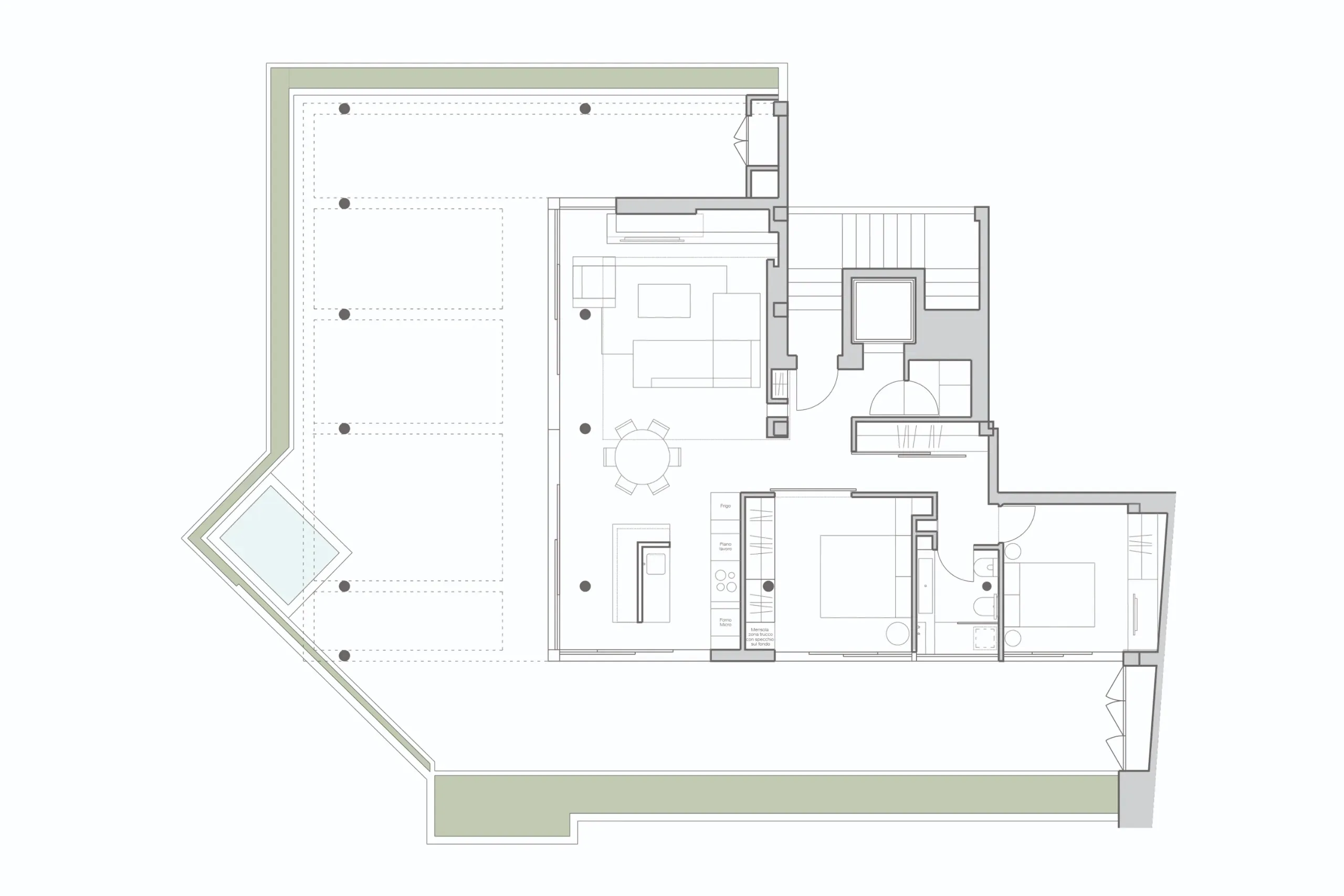 Design apartment in Selargius — Via Istria, technical project drawing, designed by Gatti/Piu