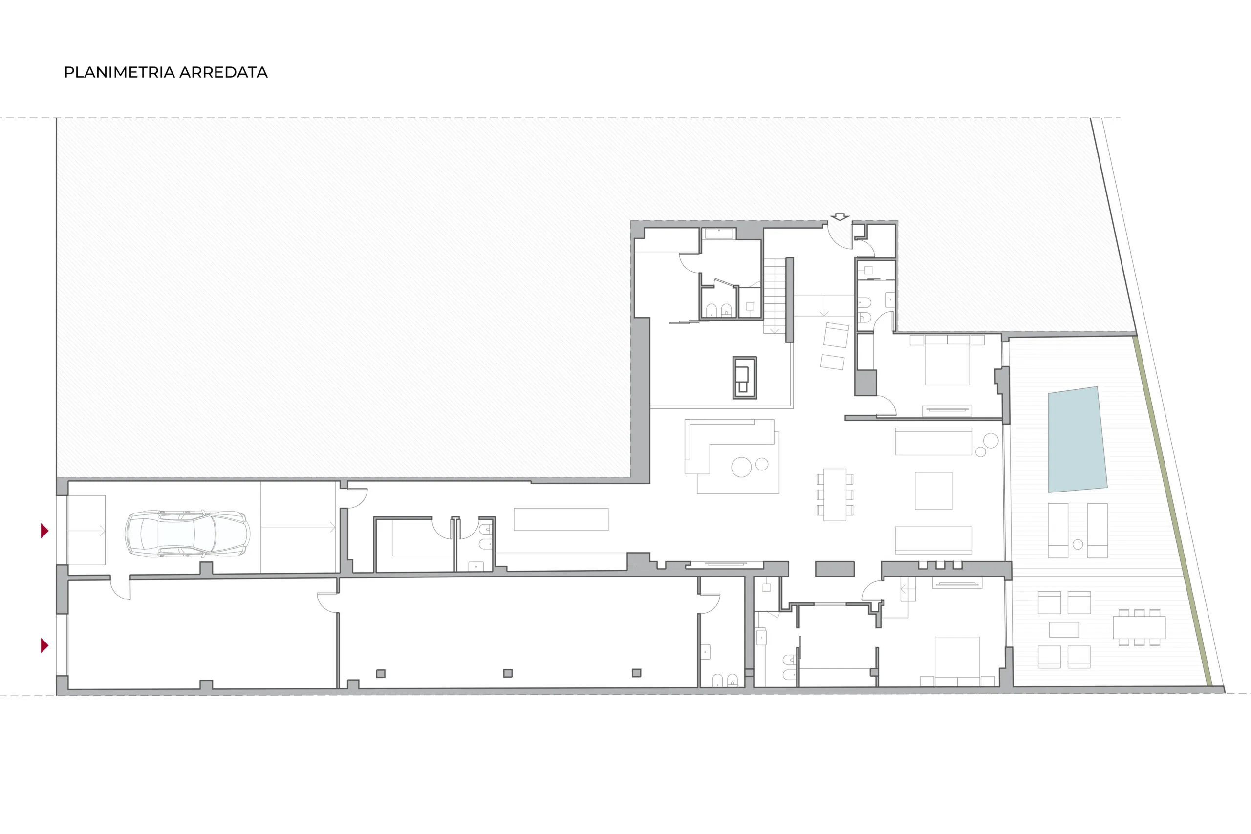 Design apartment in Cagliari — Via Roma, technical project drawing, designed by Gatti/Piu