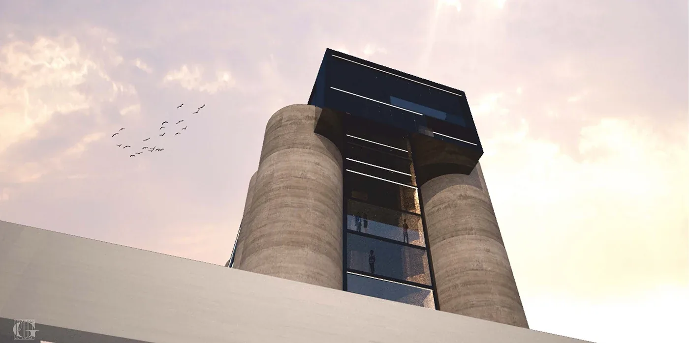 Hospitality project in Cagliari — Silos Hotel, view of the spaces, designed by Gatti/Piu (photo 2)