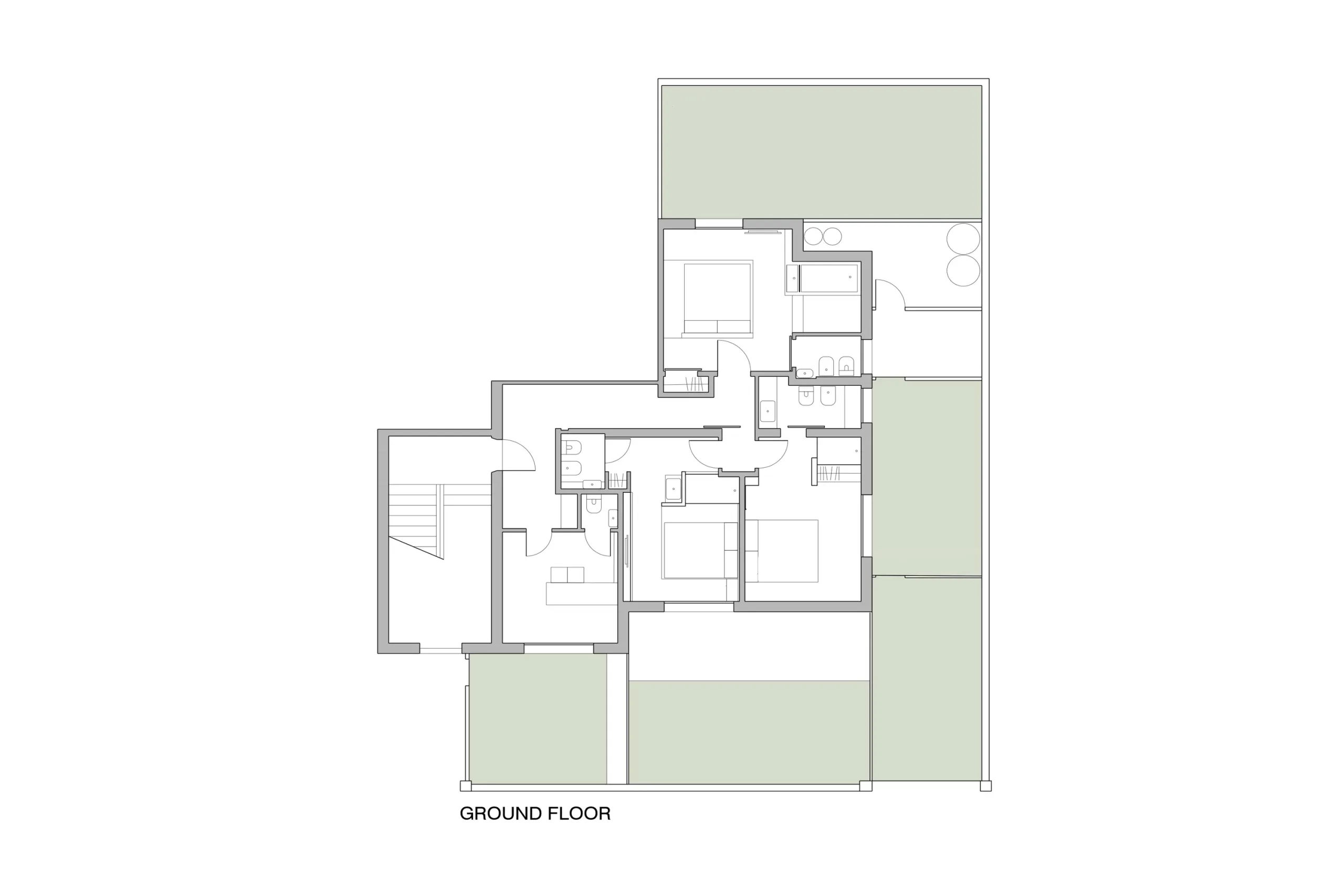 Hospitality project in Cagliari — Le Palmette Suites, technical project drawing, designed by Gatti/Piu