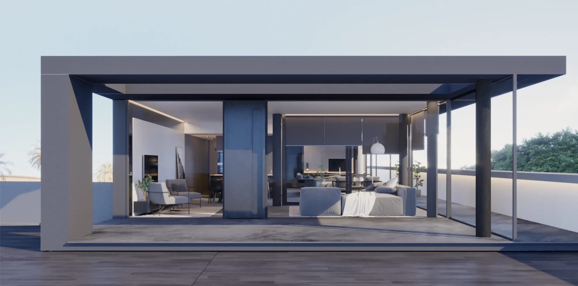Premium penthouse in Cagliari — Glass Nest, exterior overview, designed by Gatti/Piu
