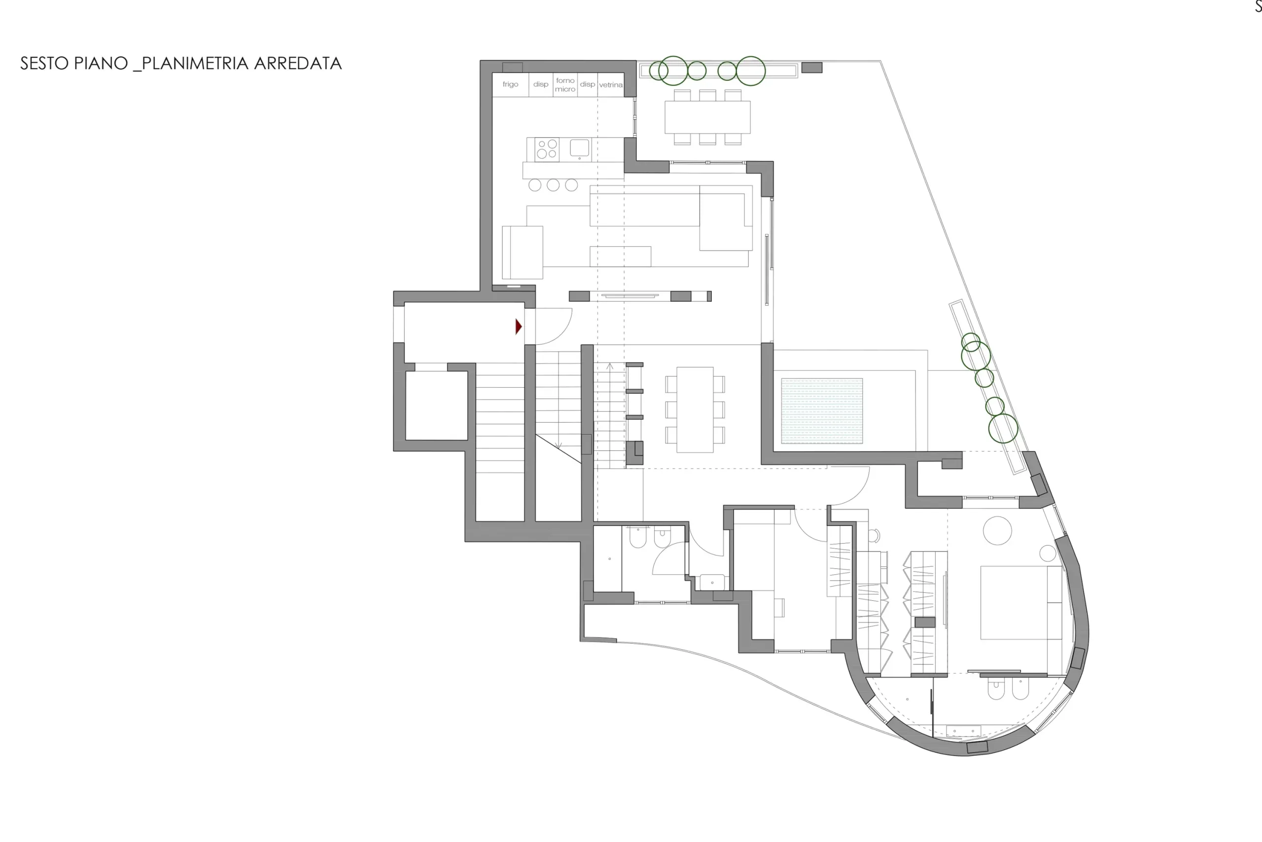Premium penthouse in Cagliari — Via Della Pineta, technical project drawing, designed by Gatti/Piu (photo 2)