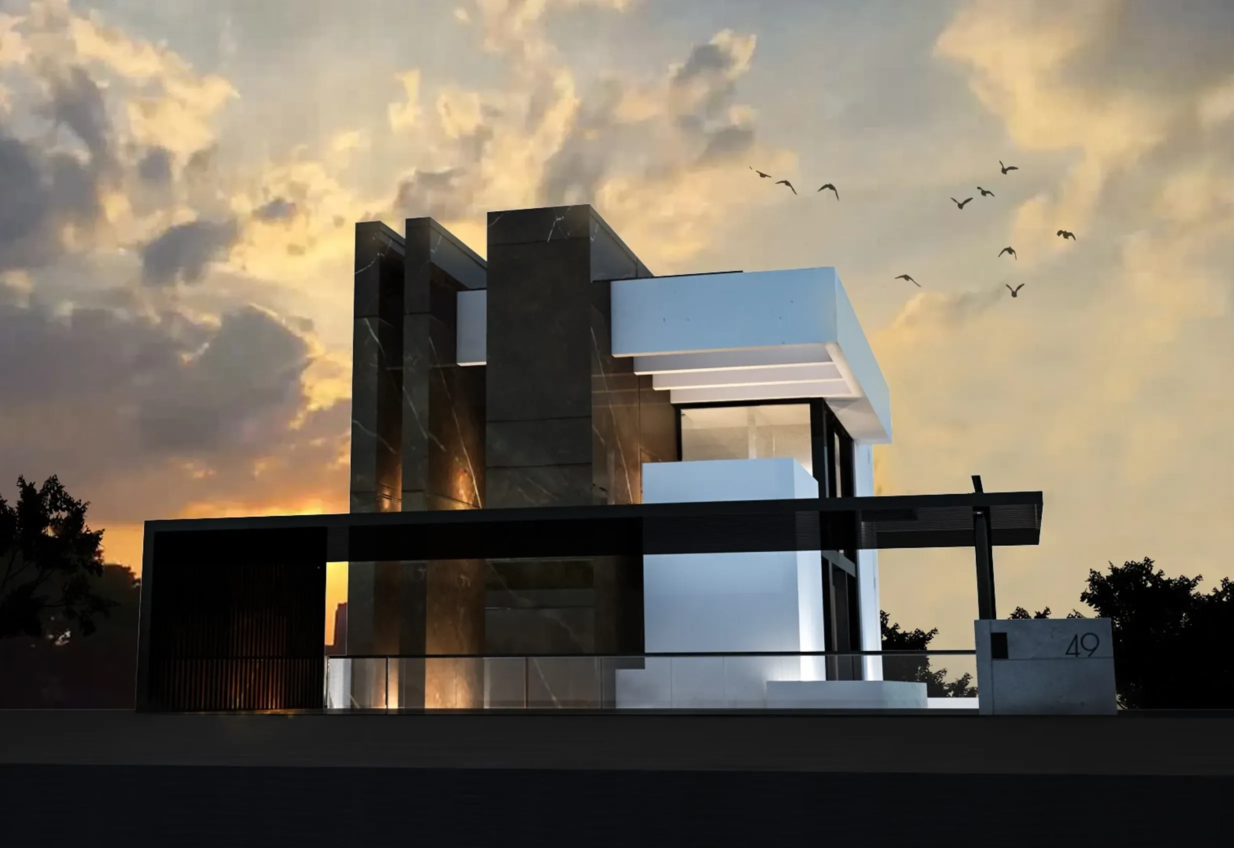 Luxury villa in Cagliari — Isola Falconi, exterior overview, designed by Gatti/Piu