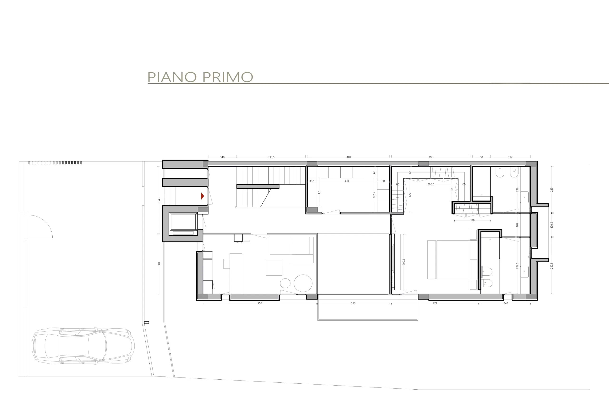 Luxury villa in Cagliari — Isola Falconi, technical project drawing, designed by Gatti/Piu (photo 2)