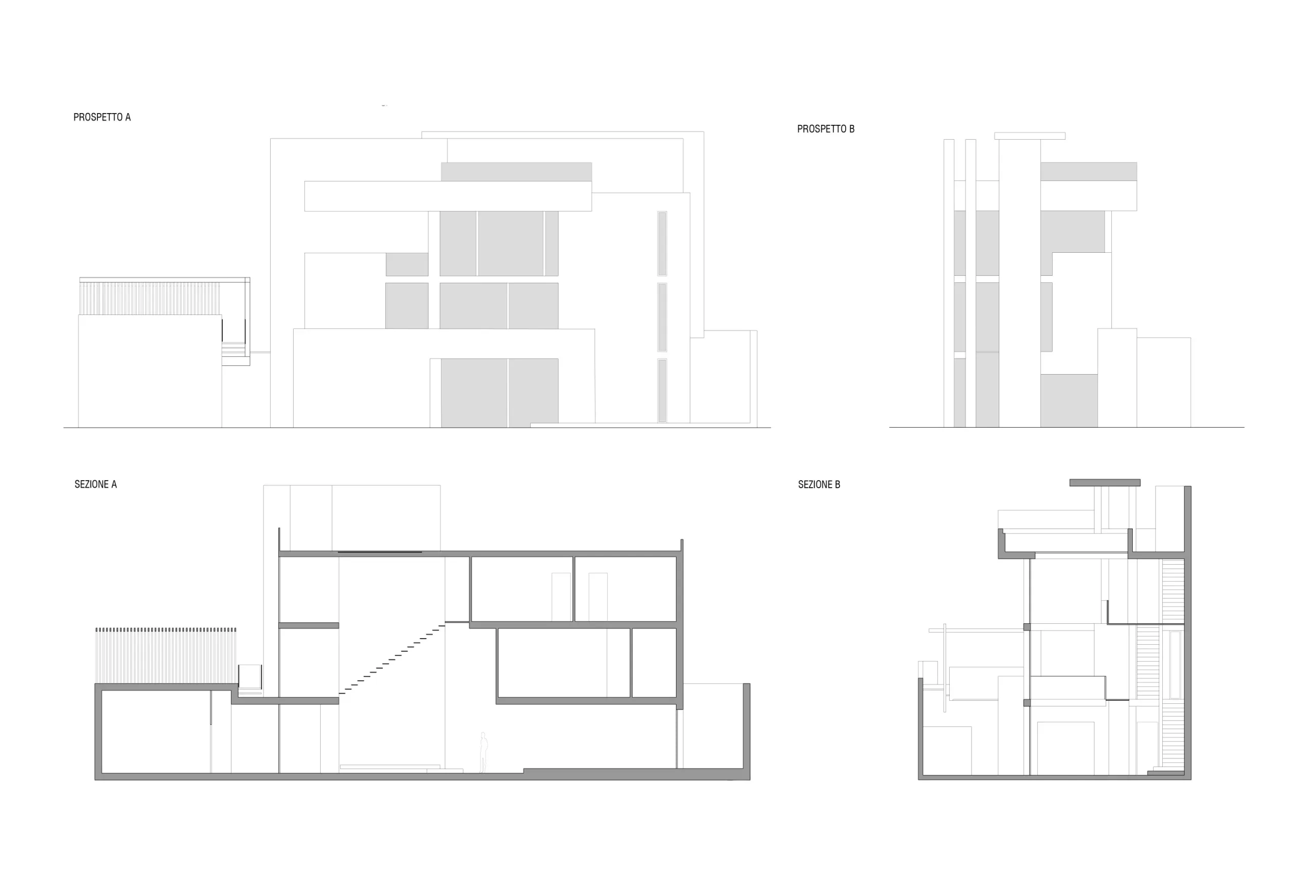 Luxury villa in Cagliari — Isola Falconi, technical project drawing, designed by Gatti/Piu (photo 4)