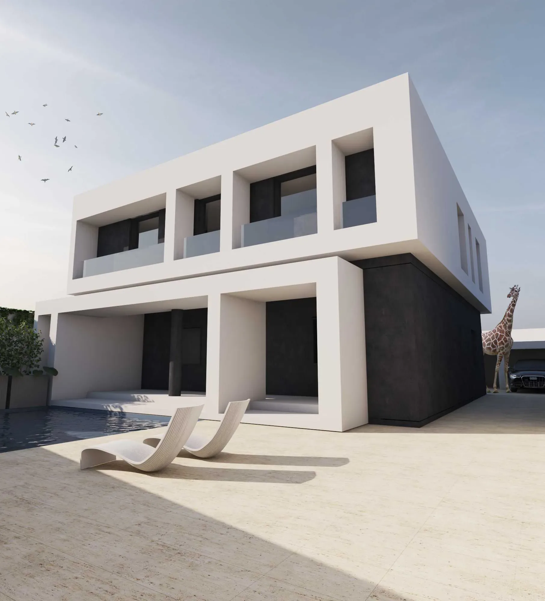 Luxury villa in Sestu — Mattana, exterior overview, designed by Gatti/Piu