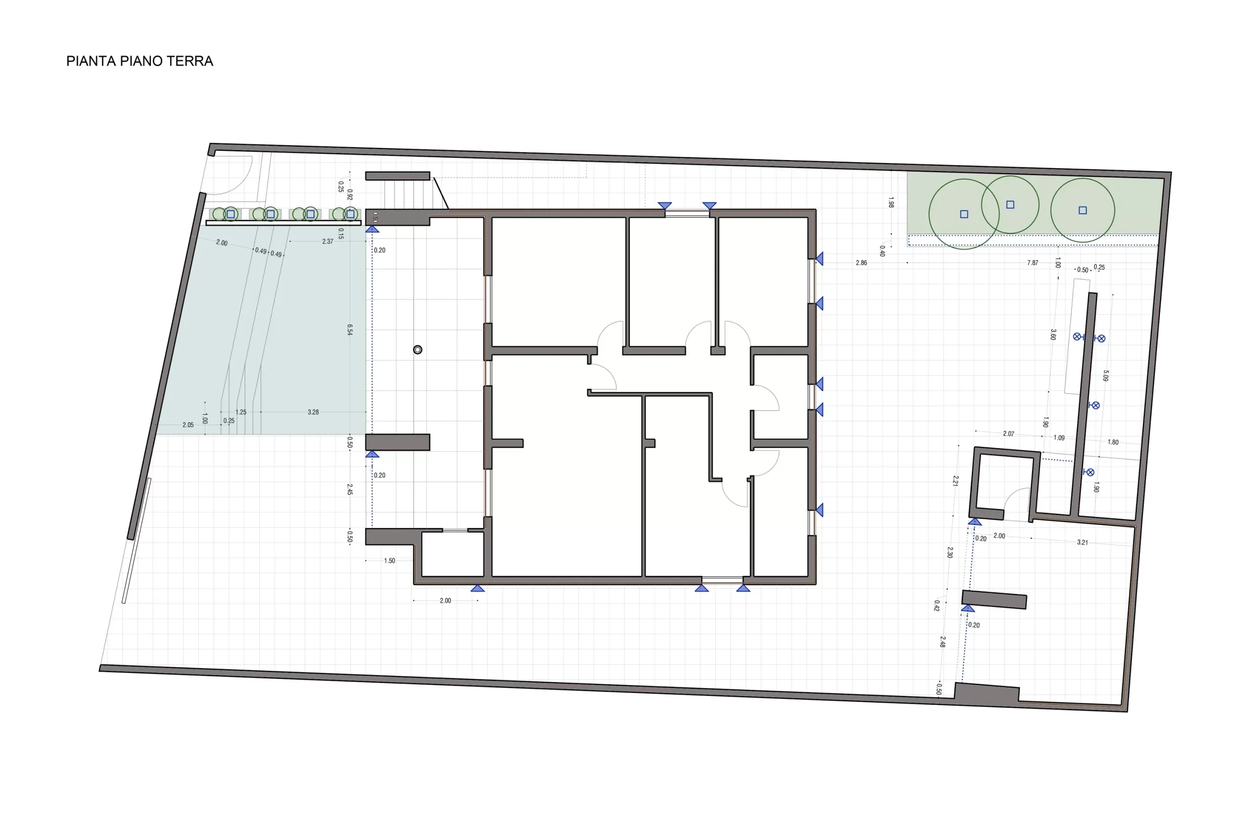 Luxury villa in Sestu — Mattana, technical project drawing, designed by Gatti/Piu