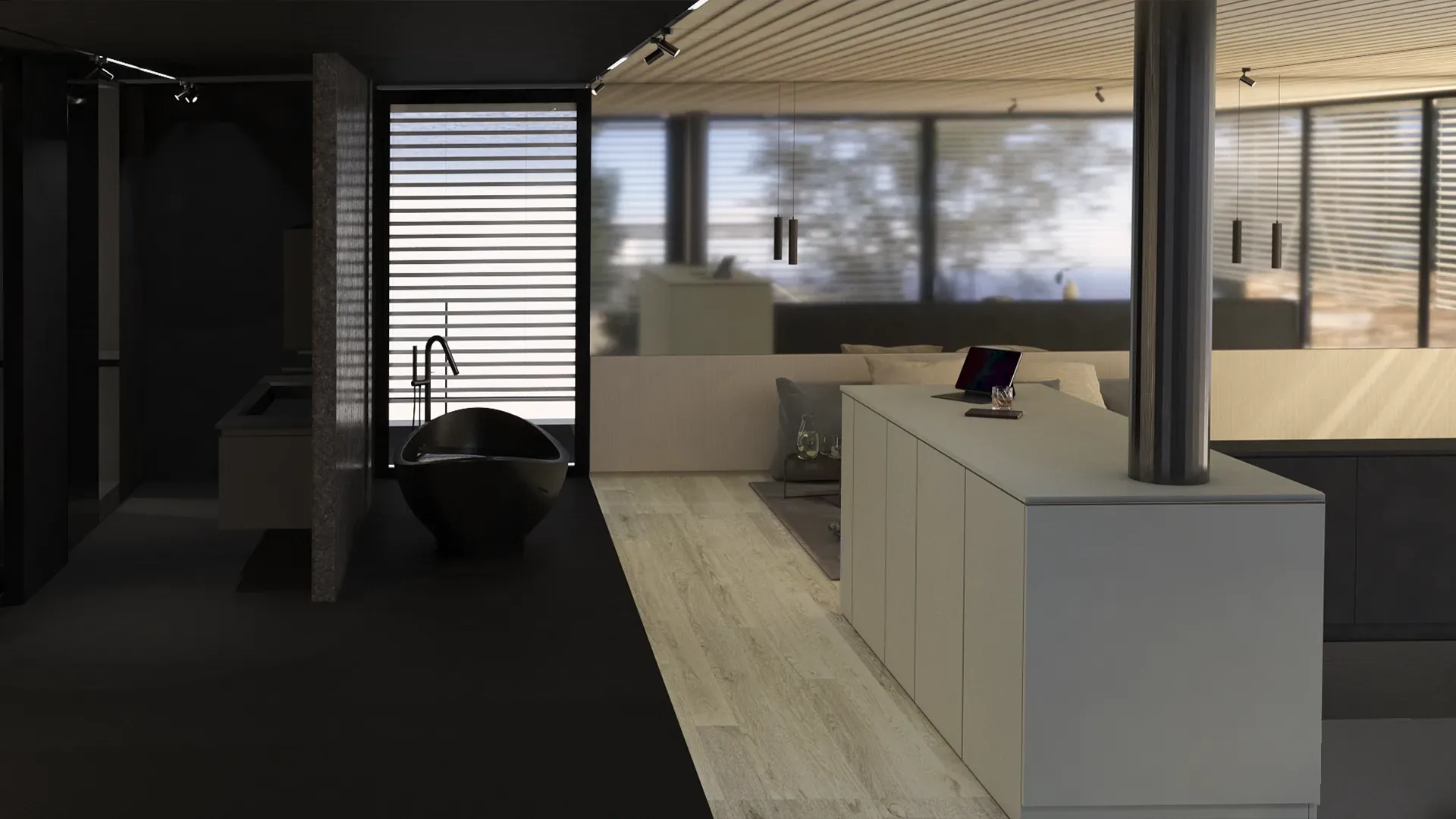 Luxury villa in Quartu Sant'Elena — TM1, view of the spaces, designed by Gatti/Piu (photo 6)