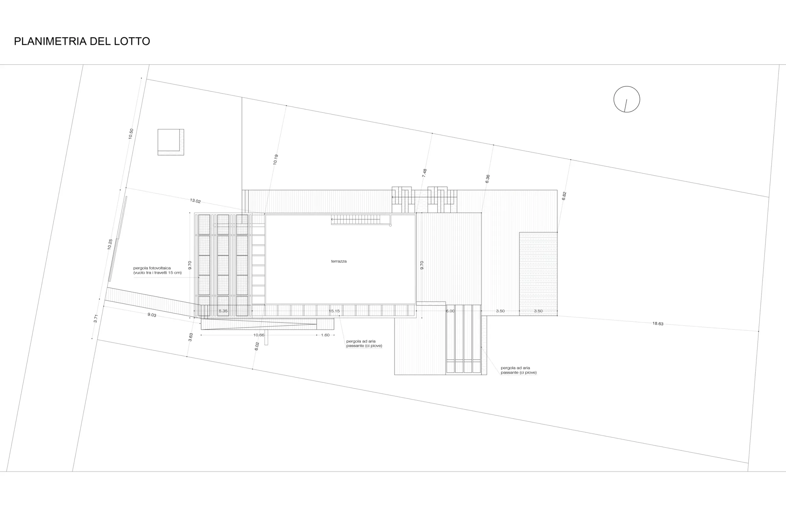 Luxury villa in Quartu Sant'Elena — TM1, technical project drawing, designed by Gatti/Piu