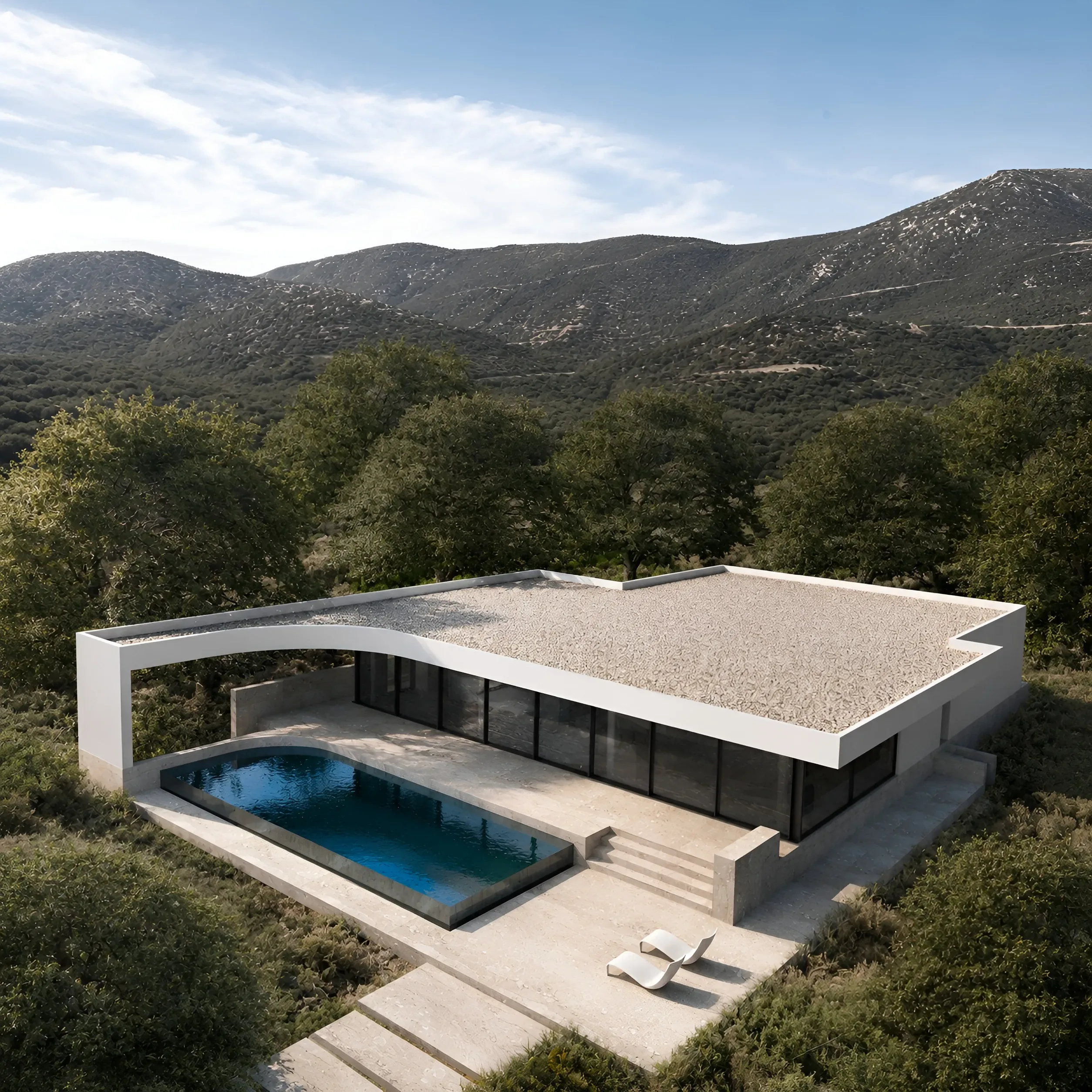Luxury villa in Quartu Sant'Elena — TM3, exterior overview, designed by Gatti/Piu