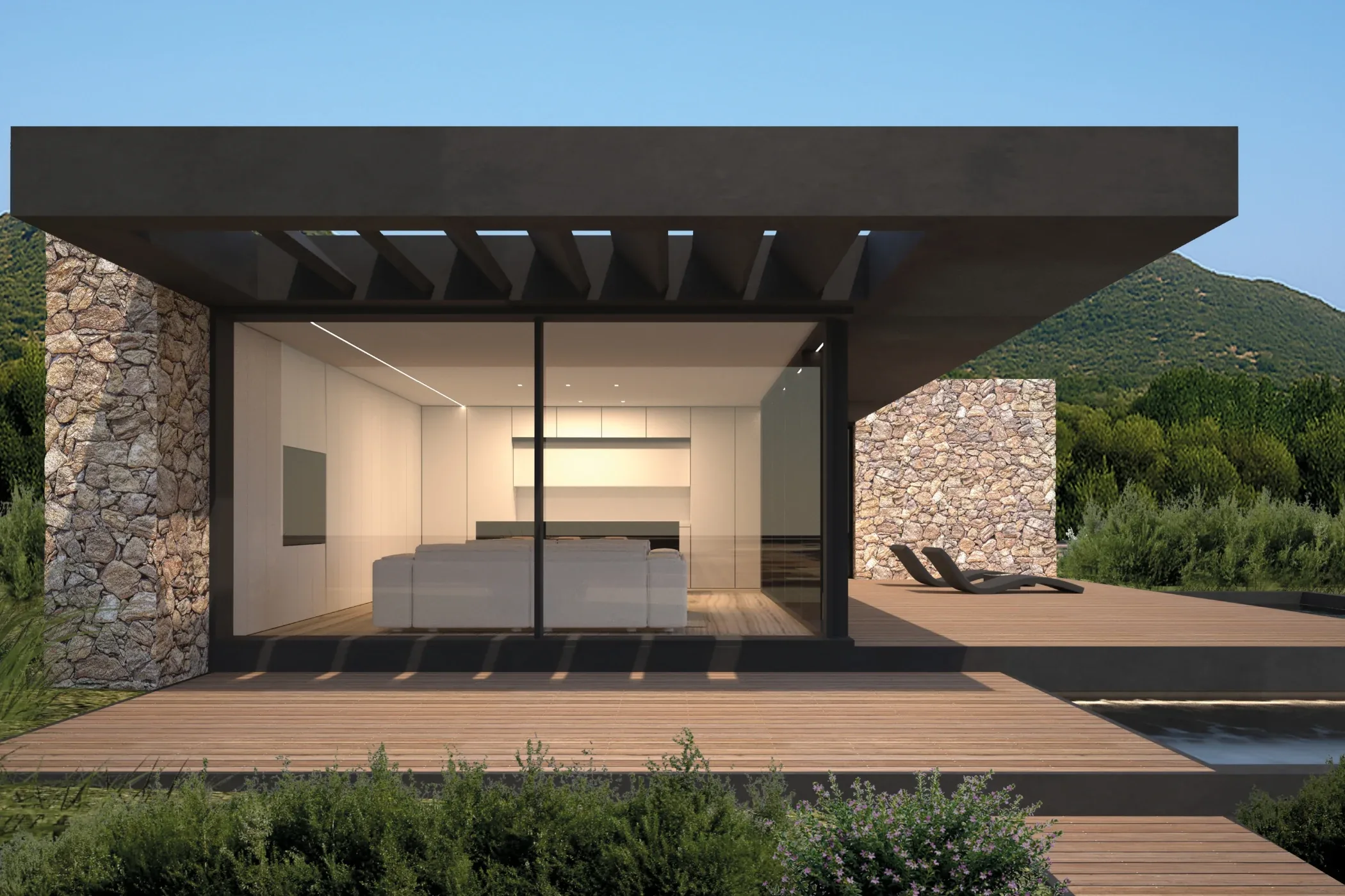 Luxury villa in Quartu Sant'Elena — TM5, view of the spaces, designed by Gatti/Piu (photo 2)