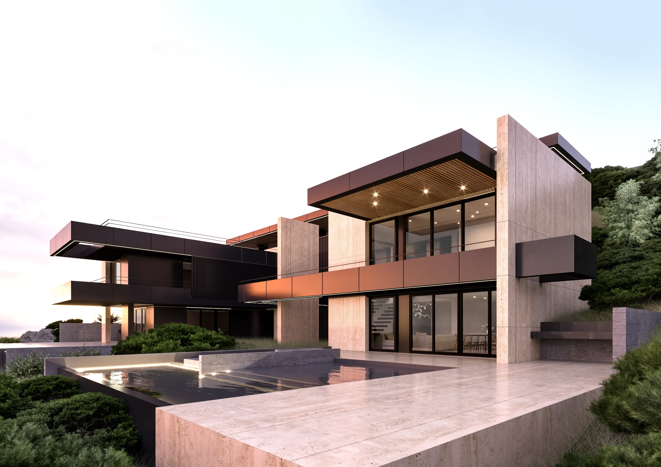 Luxury villa in Quartu Sant'Elena — TM 7/8, view of the spaces, designed by Gatti/Piu (photo 2)