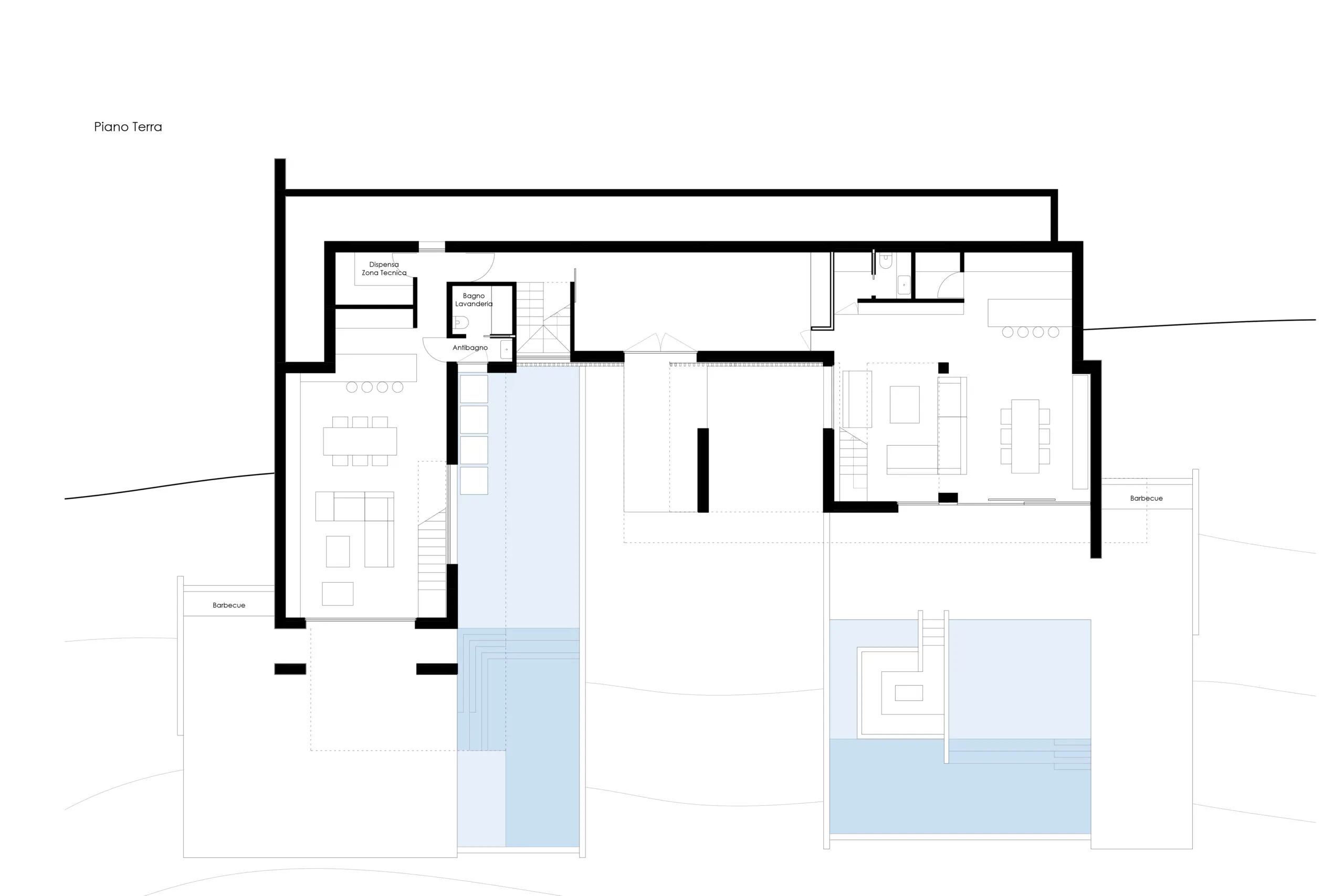 Luxury villa in Quartu Sant'Elena — TM 7/8, technical project drawing, designed by Gatti/Piu