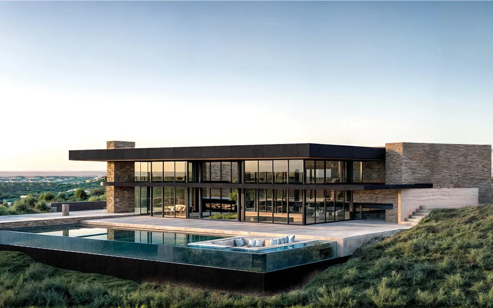 Luxury villa in Quartu Sant'Elena — Villa Azzurra, exterior overview, designed by Gatti/Piu
