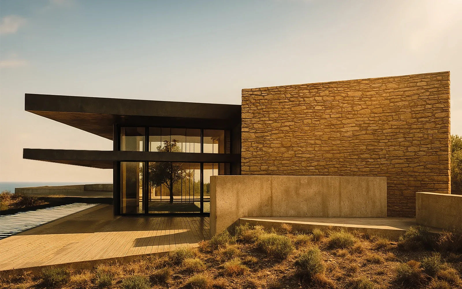 Luxury villa in Quartu Sant'Elena — Villa Azzurra, view of the spaces, designed by Gatti/Piu (photo 5)