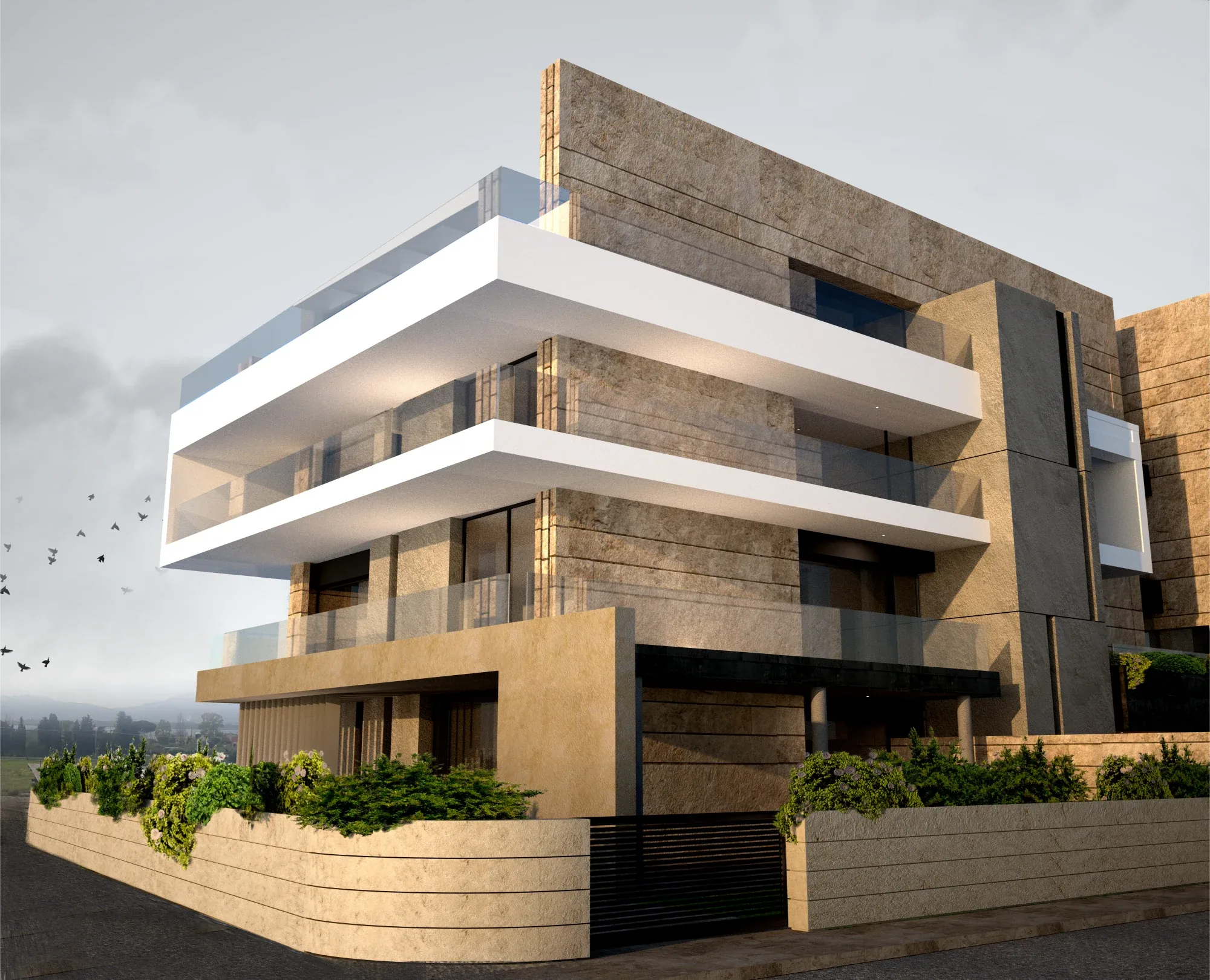Design apartment in Elmas — Lana Residence, exterior overview, designed by Gatti/Piu